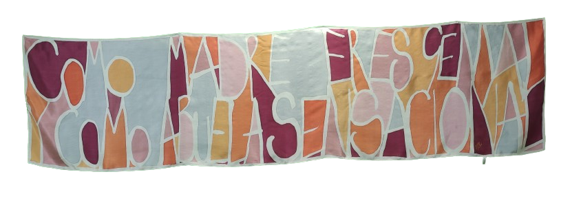 fular de seda mensaje abuela naranja original aziza puch