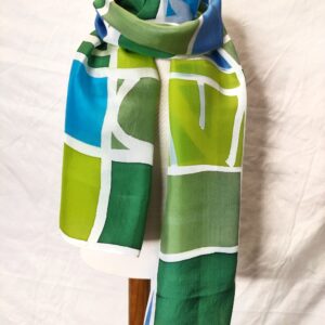 fular de seda mensaje sonrie verde elegante aziza puch