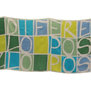 fular seda mensaje diferente verde original aziza puch