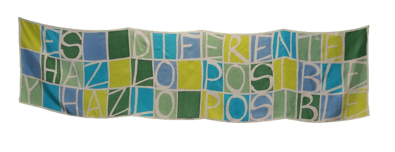 fular seda mensaje diferente verde original aziza puch