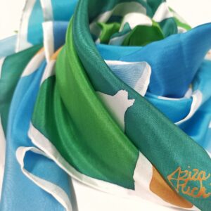 pañuelo grande mensaje la vida azul unico aziza puch