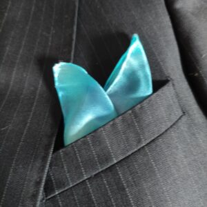 regalo versatil y unisex seda pintada azul bolsillo chaqueta aziza puch