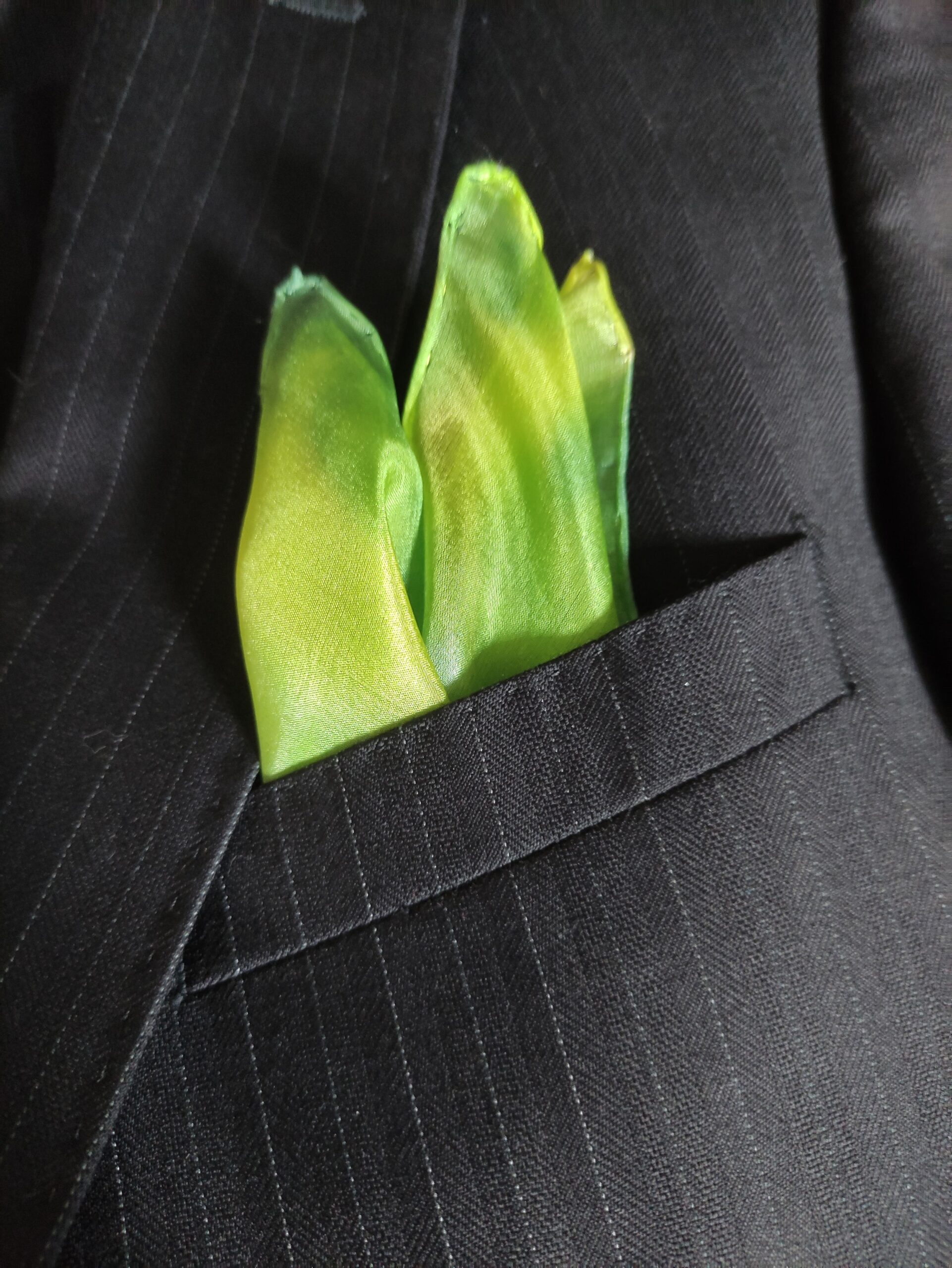 regalo versatil y unisex seda pintada verde bolsillo chaqueta aziza puch